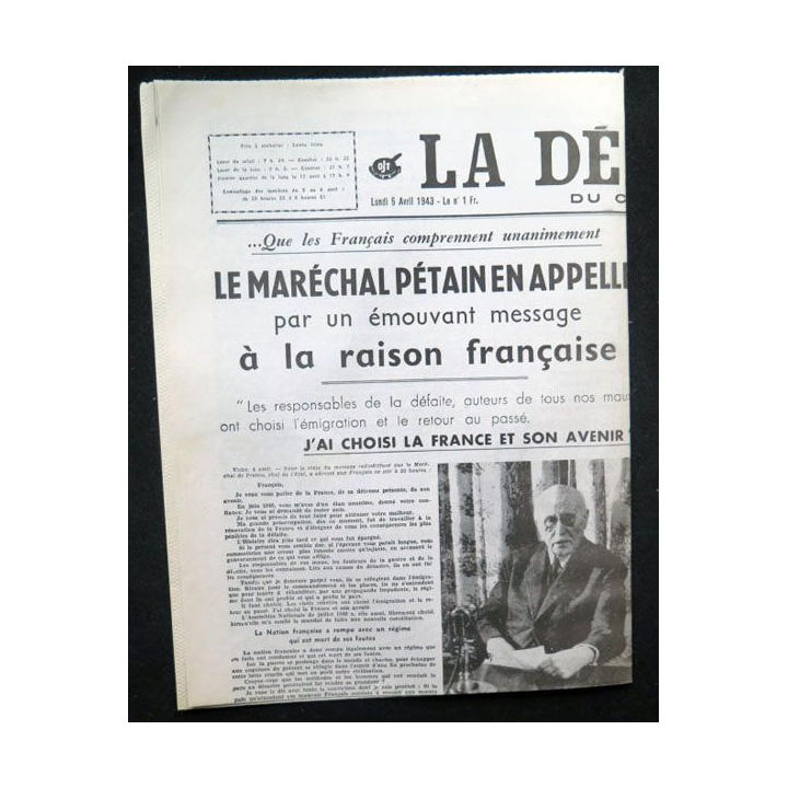 La Dépêche du centre lundi 5 avril 1943
