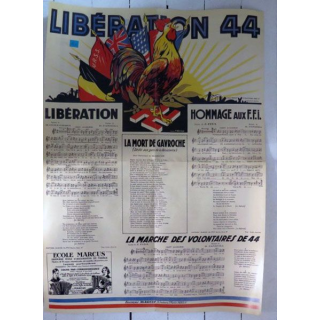 Affiche Liberation 1944 avec l'ordre du jour n° 8  Editions Marcus