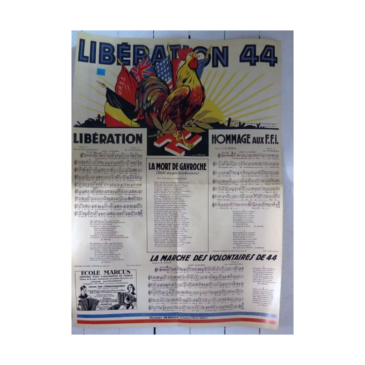Affiche Liberation 1944 avec l'ordre du jour n° 8  Editions Marcus