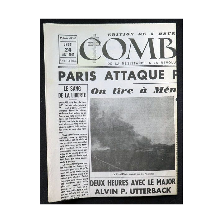 Journal Combat n° 62 du jeudi 24 Août 1944