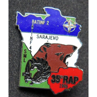 Insigne de la SML du 35° régiment d'artillerie parachutiste à Sarajevo