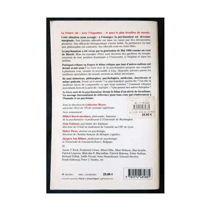 Le livre noir de la psychanalyse écrit par Catherine Meyer aux éditions Les Arènes - F010