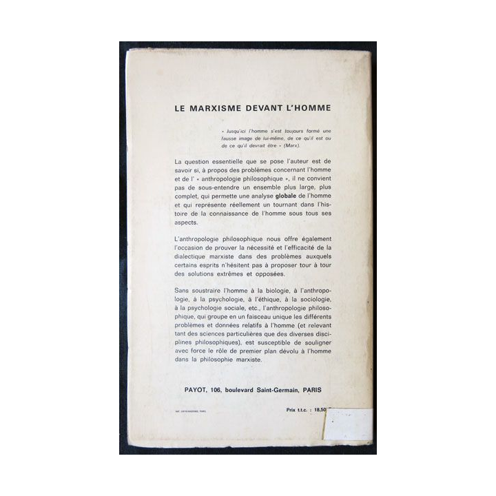 Le Marxisme devant l'homme écrit par C.I. Gouliane aux éditions Payot Paris - F010