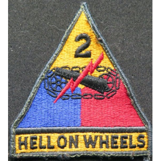 USA 2° Armored division US army patch l'enfer sur roues Hell on wheels