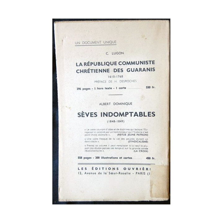Signification du marxisme (1949) écrit par H.C Desroches aux éditions Ouvrières - F010