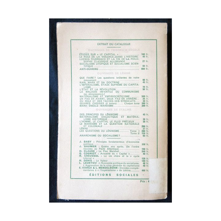 Le capital livre premier Vol. III écrit par Karl Marx traduction Joseph Roy aux Editions Sociales - F010
