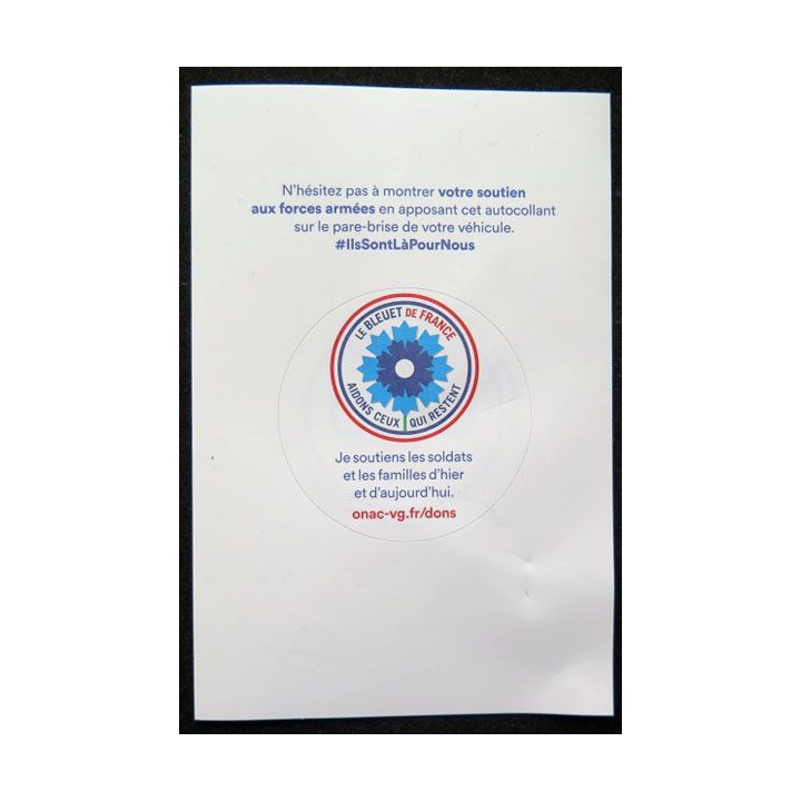 Autocollant Bleuet de France Aidons ceux qui restent