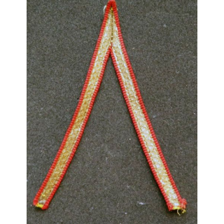 Galon de sergent tissu doré bordé de rouge