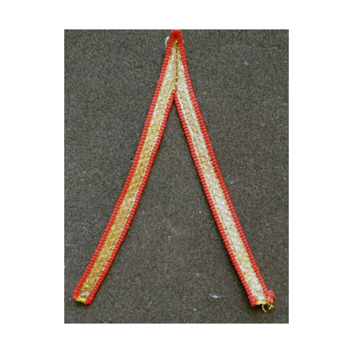 Galon de sergent tissu doré bordé de rouge