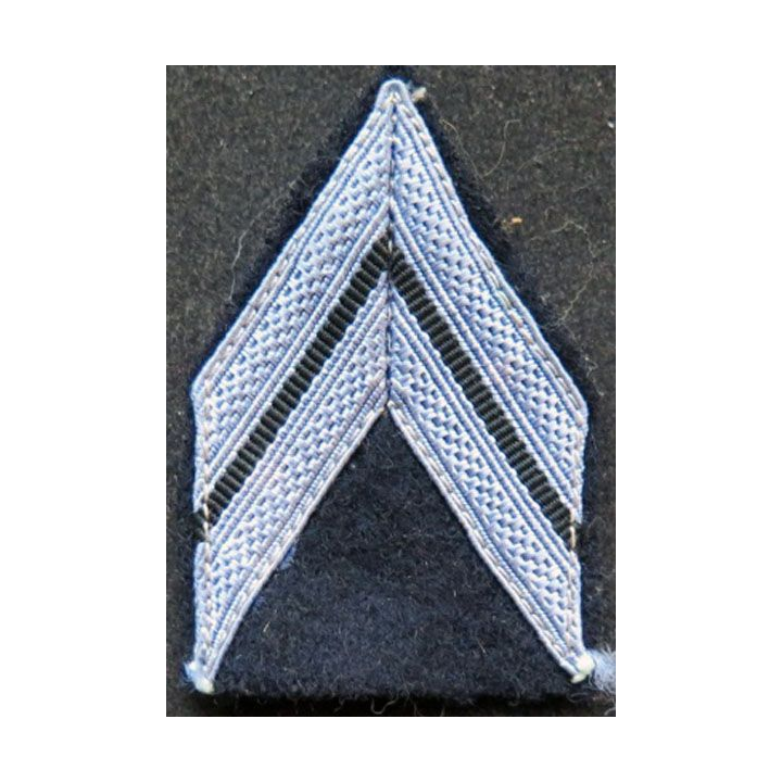 Galon de caporal PDL transmissions sur tissu bleu noir