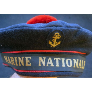 Bachi de marin avec bande Marine nationale et pompon taille 54 matriculé 