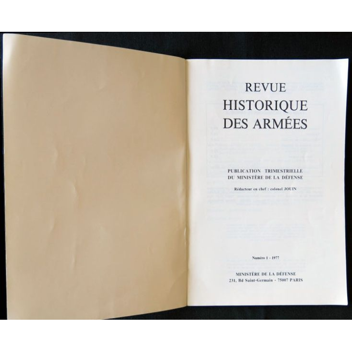Revue historique de l'armée - 1977 - 4° année N° 1 - F011