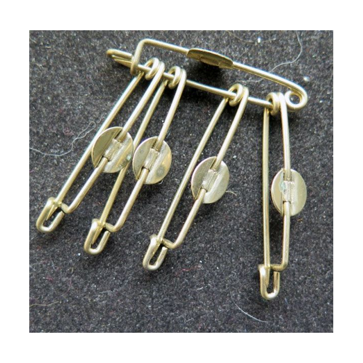 MILITARIA 5 épingles argentées avec pastille percée type Courtois