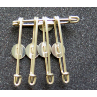 MILITARIA 5 épingles argentées avec pastille percée type Courtois