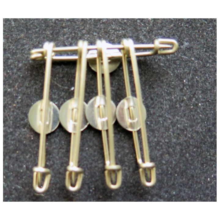 MILITARIA 5 épingles argentées avec pastille percée type Courtois