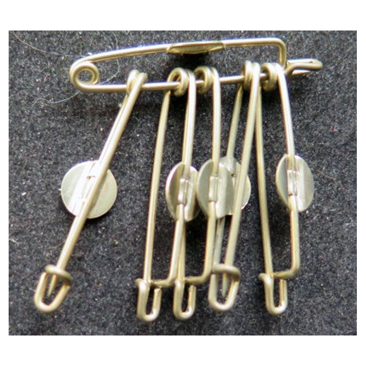 MILITARIA lot de 6 épingles argentées pastille percée type Courtois