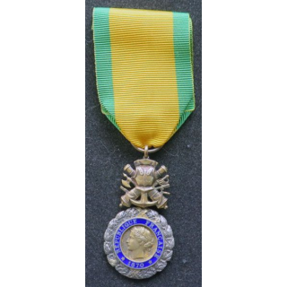 FRANCE : Médaille militaire 1870 3° république en argent émaux parfaits