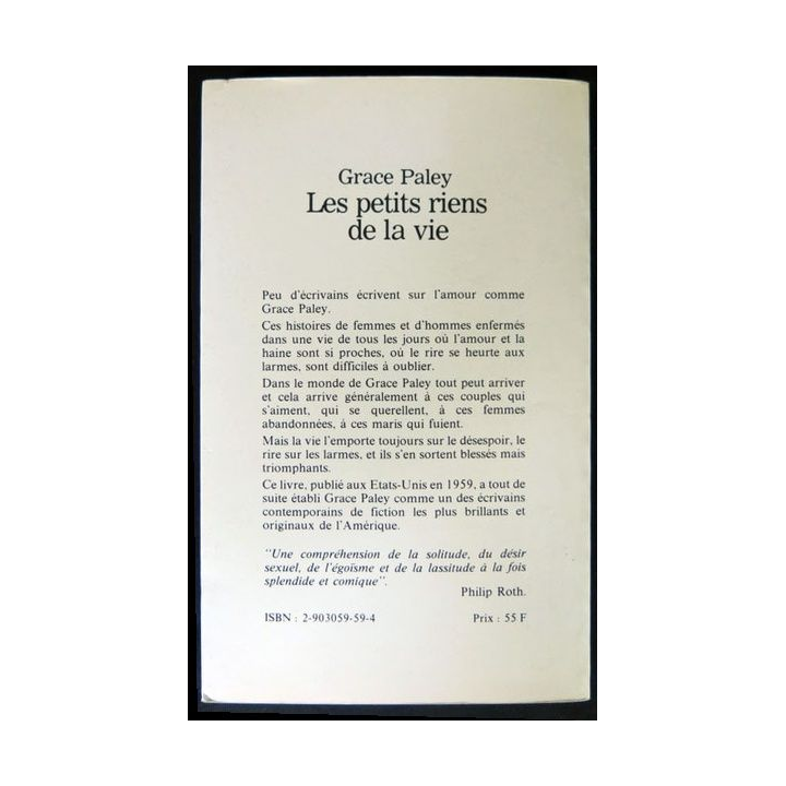 Les petits riens de la vie écrit par Grace Paley aux éditions Rivages - F012