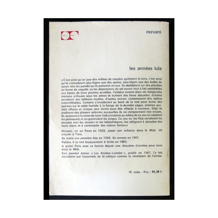 Les années Lula écrit par Rezvani aux éditions Flammarion - F012