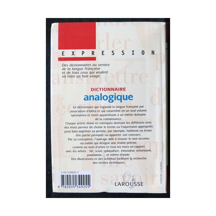 Dictionnaire analogique écrit par Georges Niobey aux éditions Larousse - F013