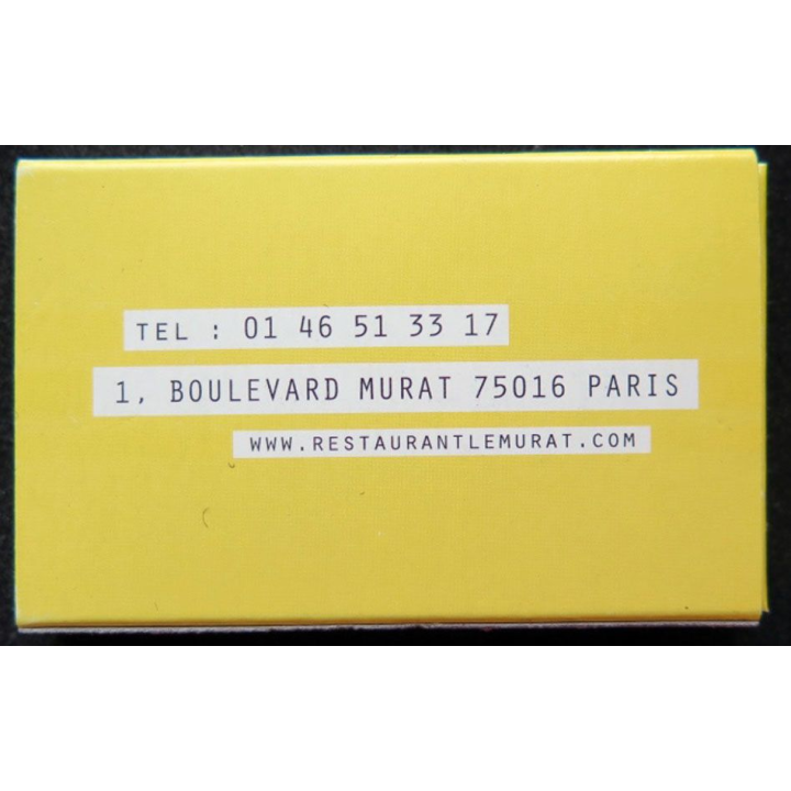 BOITE D'ALLUMETTES : restaurant Murat Paris