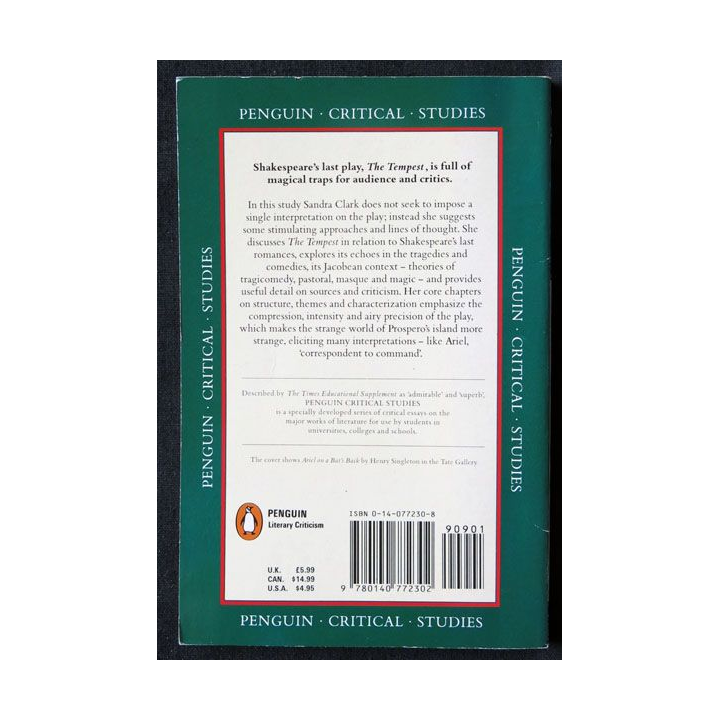 Shakespeare The Tempest écrit par Sandra Clark aux éditions Penguin Critical Studies - F013