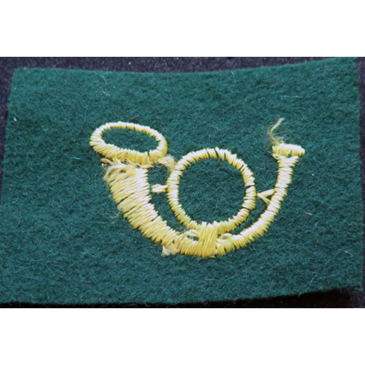 Insigne de spécialité cantonnier jaune sur fond vert