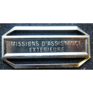 Barrette " MISSIONS D'ASSISTANCE EXTÉRIEURE " en métal argenté