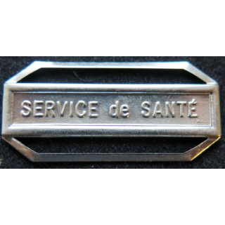 Barrette " SERVICE DE SANTÉ " en métal argenté