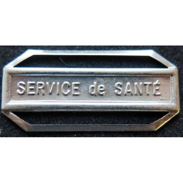 Barrette " SERVICE DE SANTÉ " en métal argenté