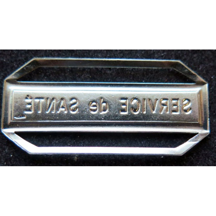 Barrette " SERVICE DE SANTÉ " en métal argenté