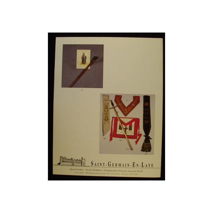 Catalogue illustré armes épées décorations ordres franc-maçonnerie