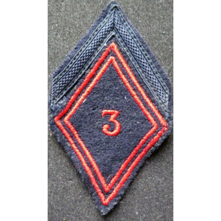 LOSANGE DE BRAS MODÈLE 45 : 1° classe du 3° régiment de cuirassiers