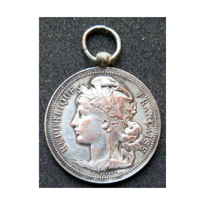 FRANCE : Médaille de la république française en bronze argenté sans ruban 