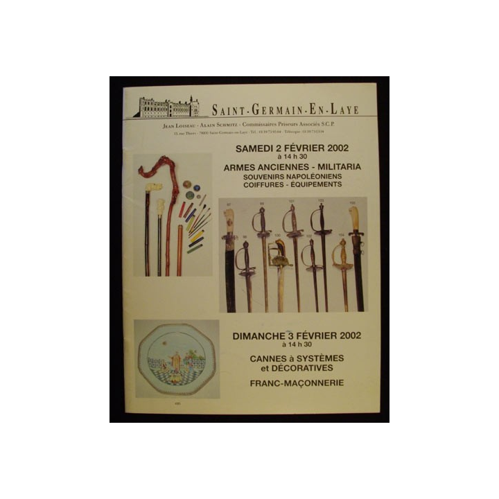 Catalogue illustré armes, épées, décorations, ordres franc-maçonnerie