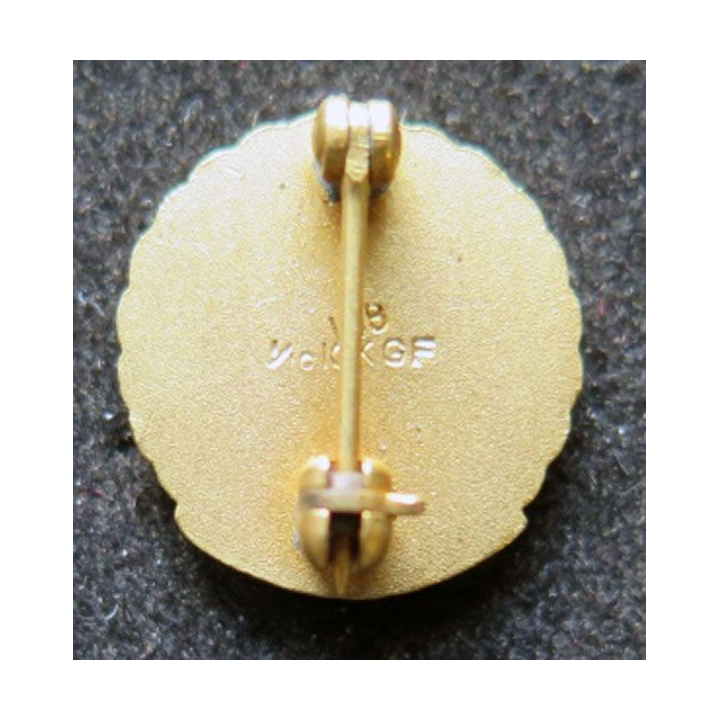 Boutonnière en or diamètre 1,5 cm 10 K de l'Indiana University 25 ans de service attribuée