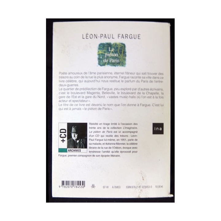 Le piéton de Paris écrit par Léon-Paul Fargue aux éditions Gallimard - F014