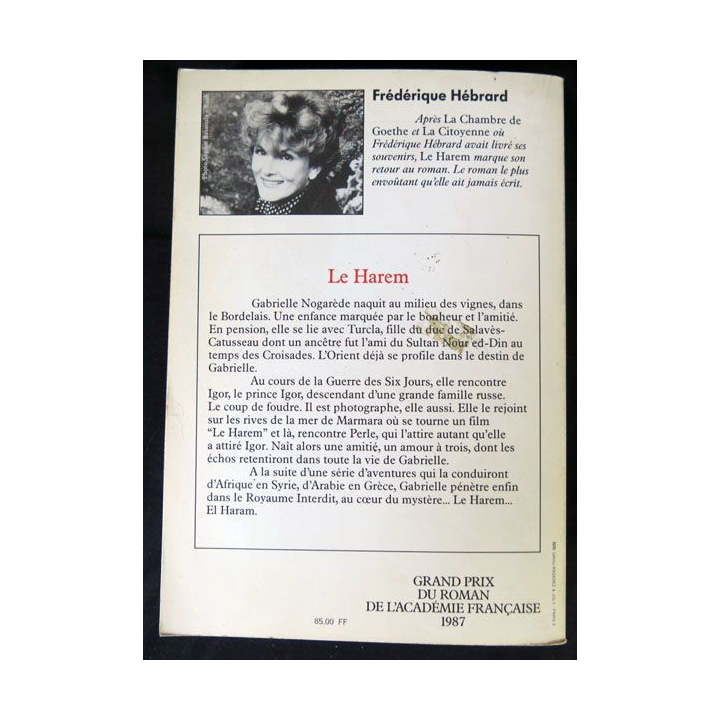 Le harem écrit par Frédérique Hébrard aux éditions Flammarion - F015