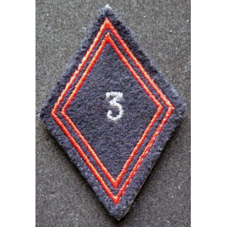 LOSANGE DE BRAS MODÈLE 45 : 3° régiment de cuirassiers cadre sur scratch