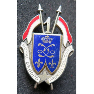 Insigne métallique du 1° régiment de dragons Delsart G. 1608 lance