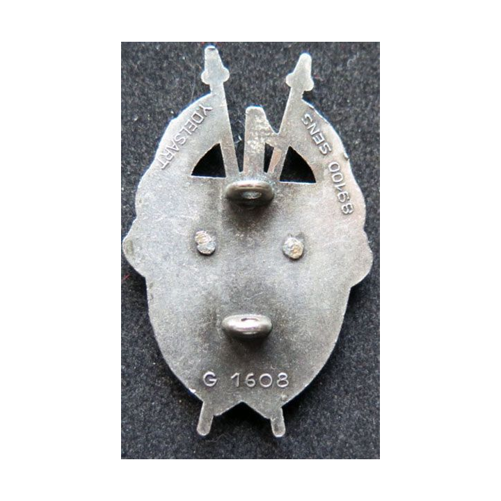 Insigne métallique du 1° régiment de dragons Delsart G. 1608 lance