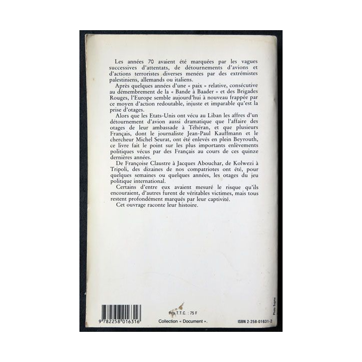 Otages écrit par Jacques Abouchar aux éditions Presses de la Cité - F016