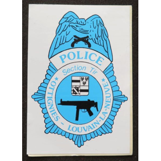 Autocollant de la section de tir de la Police Ottignies Louvain La Neuve hauteur 12,5 cm