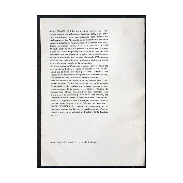 Opération radio noire écrit par Sefton Delmer aux éditions Stock - F016