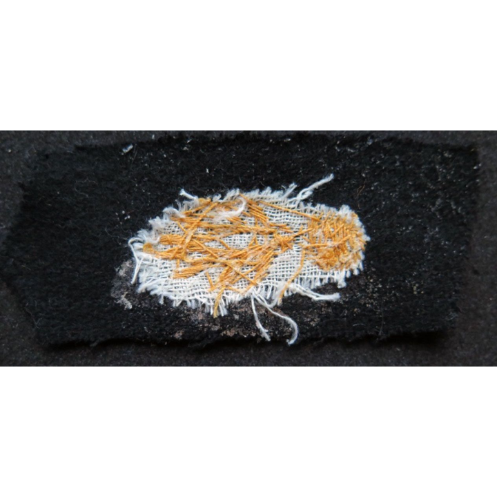 vieil insigne tissu de col sur tissu noir grenade cannetille