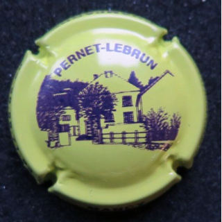 Capsule Muselet de champagne Pernet-Lebrun n° 15 vert jaune et violet