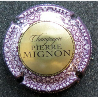 Capsule Muselet de  champagne Pierre Mignon n° 151b or contour violet foncé