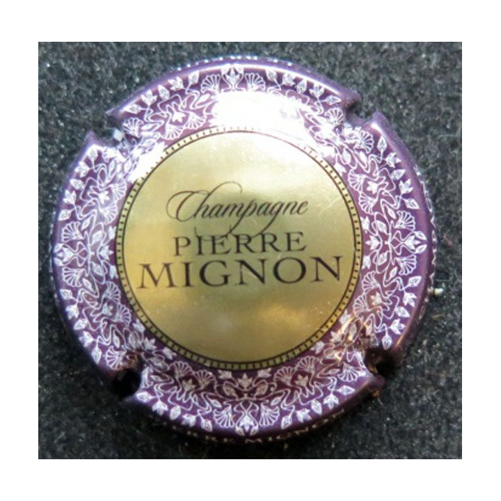 Capsule Muselet de  champagne Pierre Mignon n° 151b or contour violet foncé