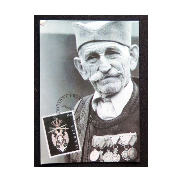 Carte postale de Zivojin Lazić Solunac héros de la Grande Guerre
