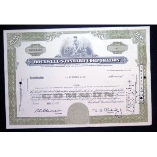 31 Mars 1967 Action de Rockwell-standard Corporation n° NYC093867